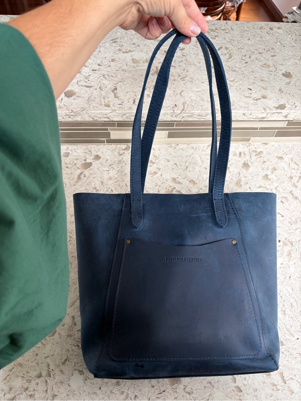 Portland Leather Juliette Tote in color Deep Water